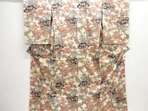 大正ロマン　紋錦紗流水に草花模様着物